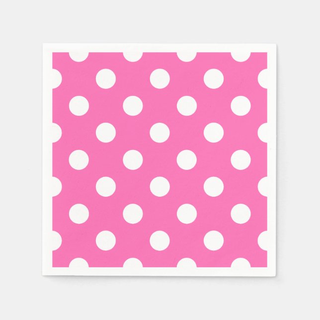 Vintage White Polka Dots Pattern Napkin (Front)