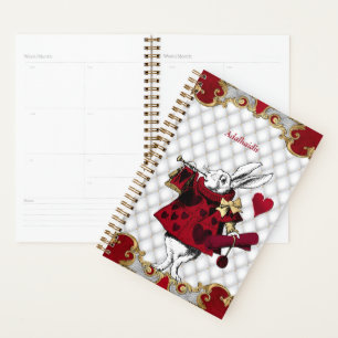 Vintage White Rabbit Alice in Wonderland Planner