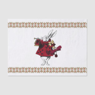 Vintage White Rabbit Hearts Tissue Paper