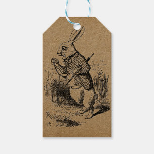 Vintage White Rabbit Illustration Gift Tags