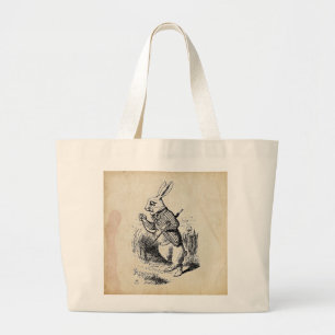 Vintage White Rabbit Large Tote Bag