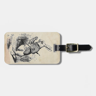 Vintage White Rabbit Luggage Tag