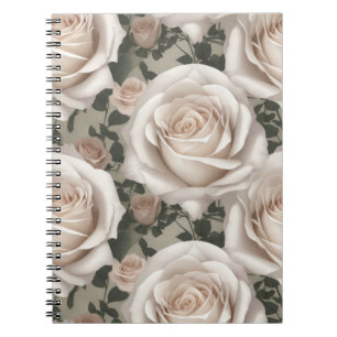 Vintage White Rose Notebook