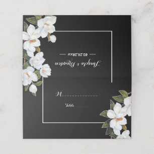 Vintage White Rose Place Card