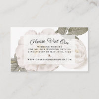 Vintage White Rose Wedding Website RSVP & Details