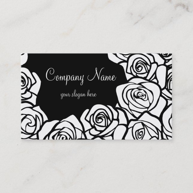 Vintage white roses Business Card (Front)