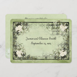 Vintage White Roses Vow Renewal Invitation