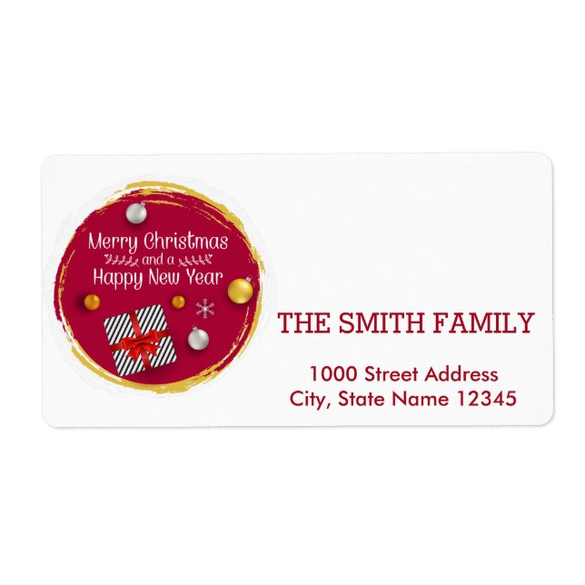 Vintage White Snow Glitter Christmas Ball Holiday  (Front)