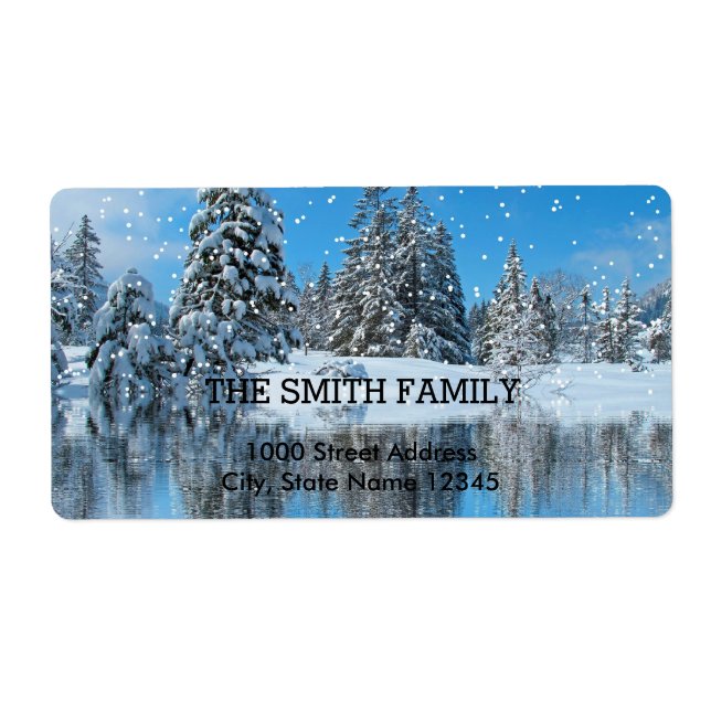 Vintage White Snow Glitter Christmas Tree Holiday (Front)