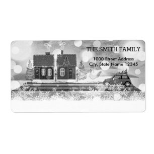 Vintage White Snow Glitter Christmas Tree Holiday