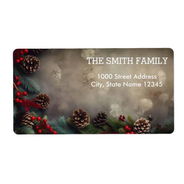 Vintage White Snow Glitter Christmas Tree Holiday (Front)