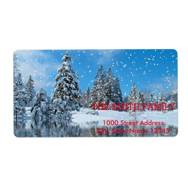 Vintage White Snow Glitter Christmas Tree Holiday (Front)