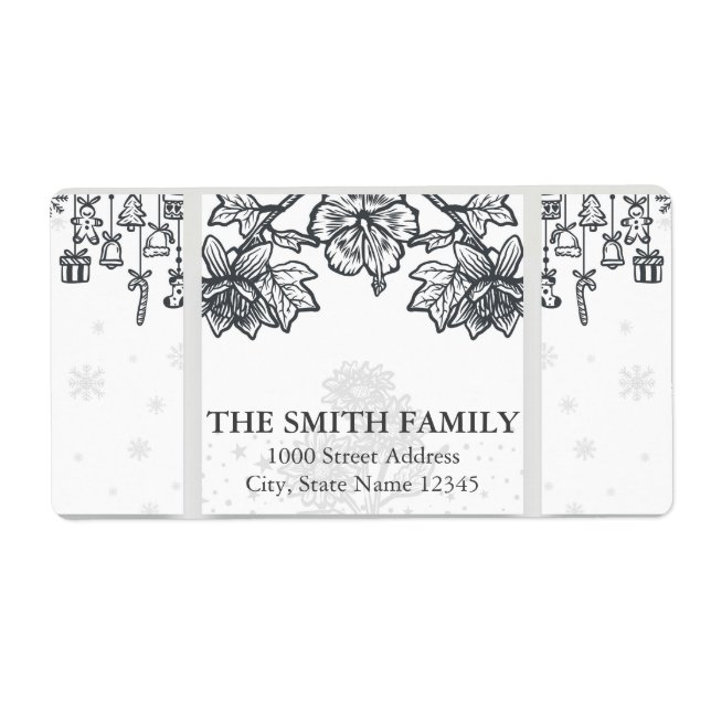 Vintage White Snow Glitter Christmas Tree Holiday  (Front)