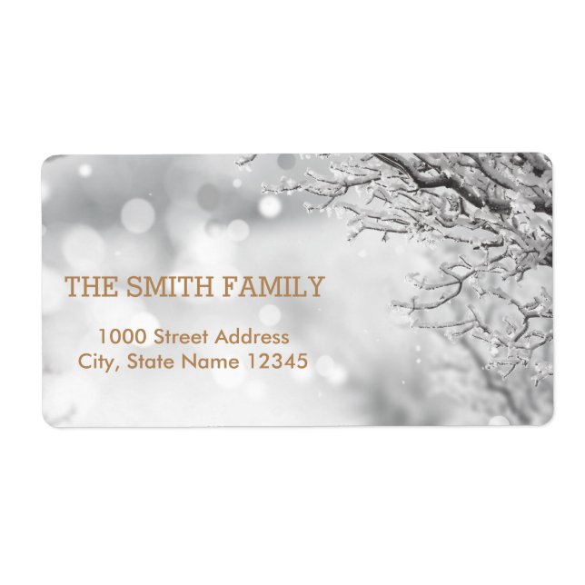 Vintage White Snow Glitter Christmas Tree Holiday (Front)