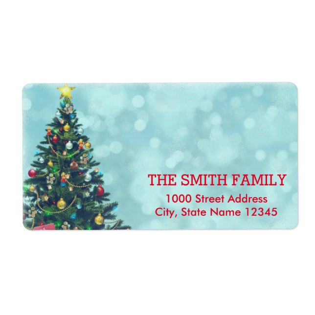 Vintage White Snow Glitter Christmas Tree Holiday  (Front)