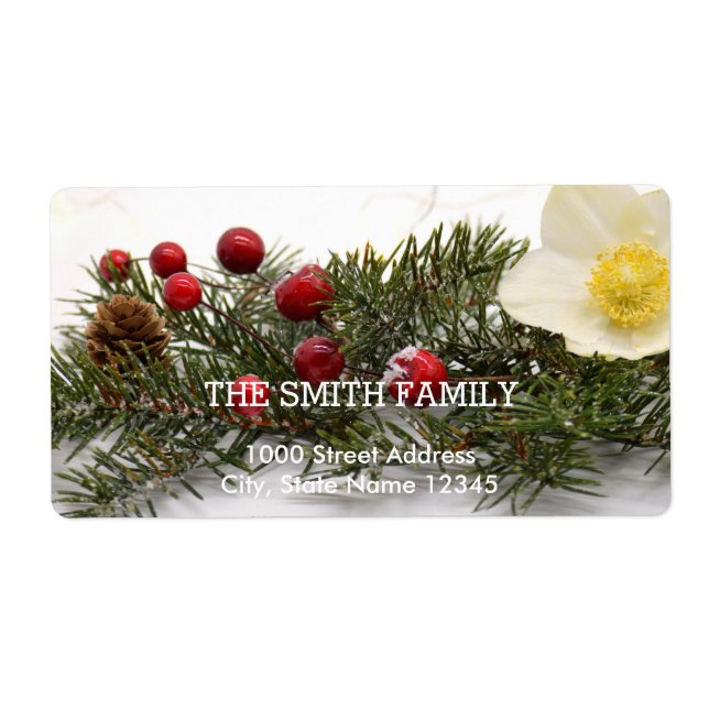 Vintage White Snow Glitter Christmas Tree Holiday (Front)