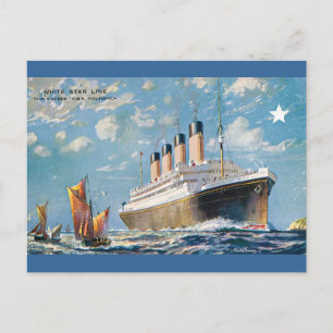 Vintage White Star Olympic Ship Postcard