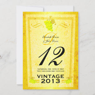 Vintage White Wine Table Number Cards