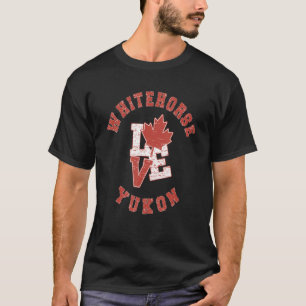 Vintage Whitehorse Yukon Love Canadian Flag T-Shirt