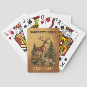 Vintage Whitetail Deer Hunting Camp Playing Cards