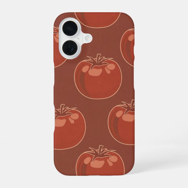 Vintage Whole Tomato Pattern iPhone 16 Case (Back)