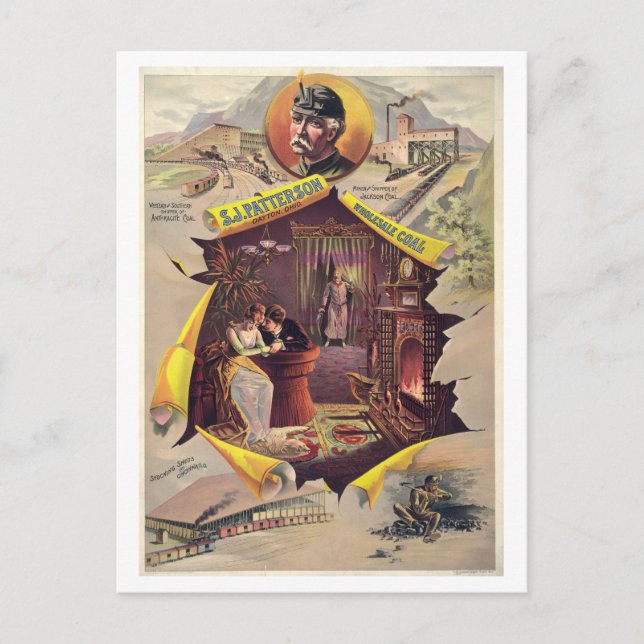 Vintage Wholesale Coal Advertisement Lithograph Postcard (Front)