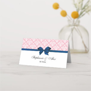 Vintage Wht DIY Damask DIY Bow Colour Escort Cards