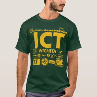 Vintage Wichita ICT Airport Code Travel Day Retro T-Shirt