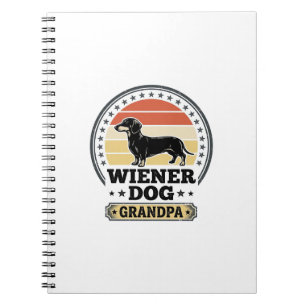 Vintage Wiener Dog Grandpa Dachshund Shirt Design_ Notebook