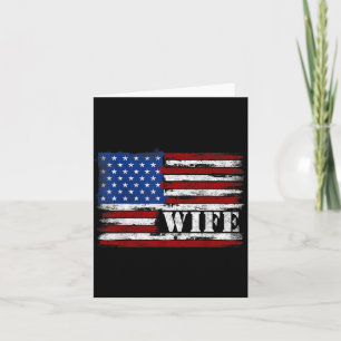 Vintage Wife Bold Text Usa Flag Mothers Day Card