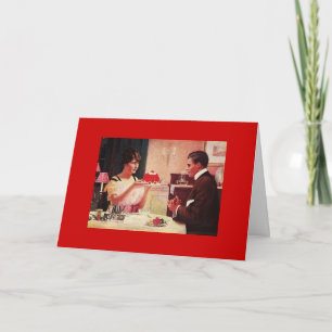 Vintage Wife Has Dessert for Hubby Card