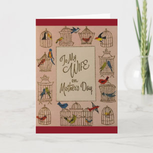 Vintage Wife Mother's Day Greeting Card
