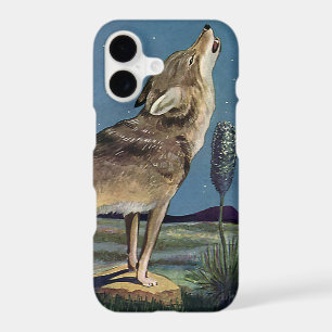 Vintage Wild Animal, Wolf Howling at the Moon
