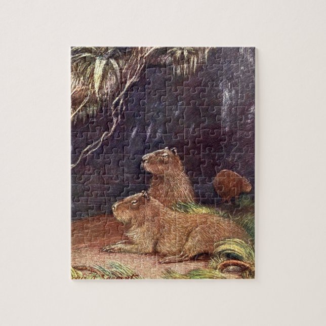 Vintage Wild Animals, Capybara by Louis Sargent Jigsaw Puzzle (Vertical)