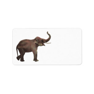 Vintage Wild Animals, Good Luck Asian Elephants Label