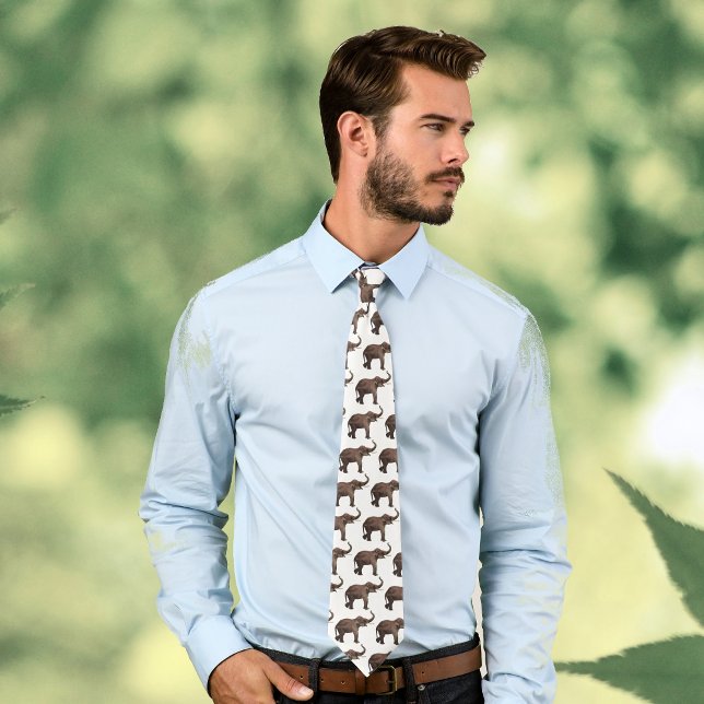 Vintage Wild Animals, Good Luck Asian Elephants Tie (Creator Uploaded)