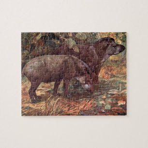 Vintage Wild Animals, Tapirs by Winifred Austen Jigsaw Puzzle