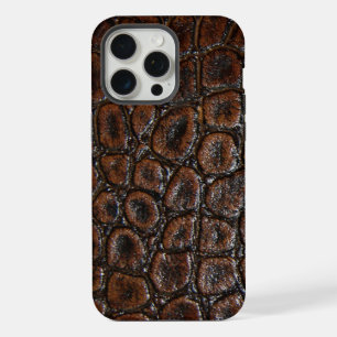 vintage wild crocodile brown alligator leather iPhone 15 pro max case