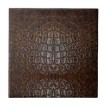 vintage wild crocodile brown alligator leather tile<br><div class="desc">vintage wild crocodile brown alligator leather fashion accessories. Western country leather home decorations.</div>