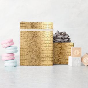 vintage wild crocodile brown alligator leather wrapping paper