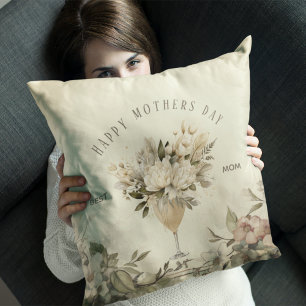 Vintage wild flower personalise Mother’s Day Cushion