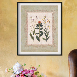 Vintage Wild Flowers Antique Botanical Poster
