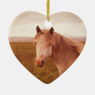 Vintage wild horse ceramic tree decoration