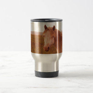 Vintage wild horse travel mug