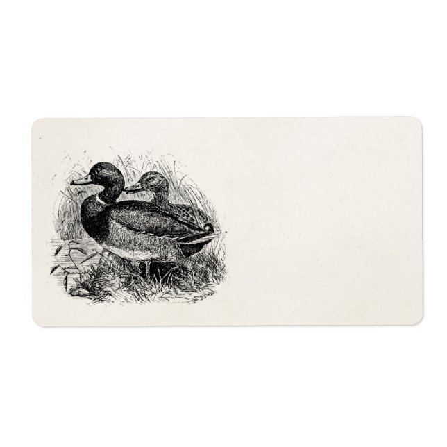 Vintage Wild Mallard Ducks Personalised Template (Front)
