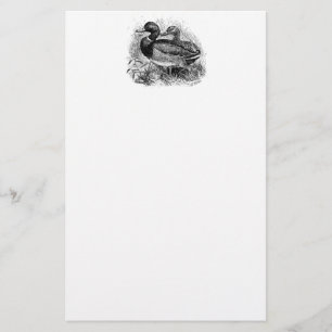 Vintage Wild Mallard Ducks Personalised Template Stationery