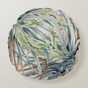 Vintage Wild Pineapple by Mary Vaux Walcott 1921 Round Cushion