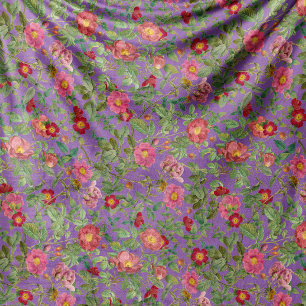 Vintage Wild Rose Fleece Blanket in Lavender Lilac