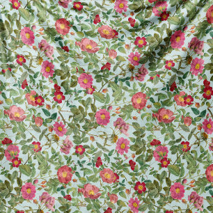 Vintage Wild Rose Fleece Blanket in Soft Mint