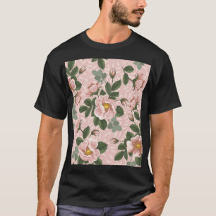 Vintage Wild Roses: Floral Background T-Shirt